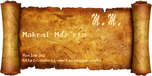 Makrai Márta névjegykártya