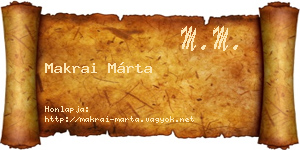 Makrai Márta névjegykártya